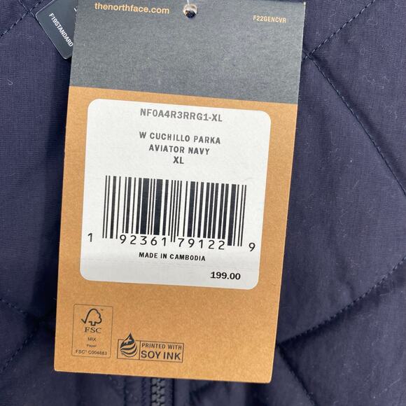The North Face Jacket Womens Cuchillo Parka Aviator Navy X-Large Quilted Outdoor - Picture 5 of 10